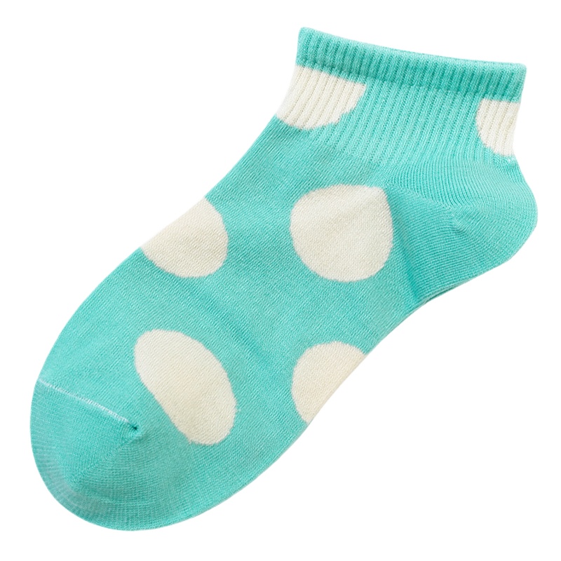 蓓乐妃5双装女士袜子短袜女棉袜夏季短袜吸汗透气棉袜低帮浅口日系韩国原宿风圆点薄棉短袜成人女袜