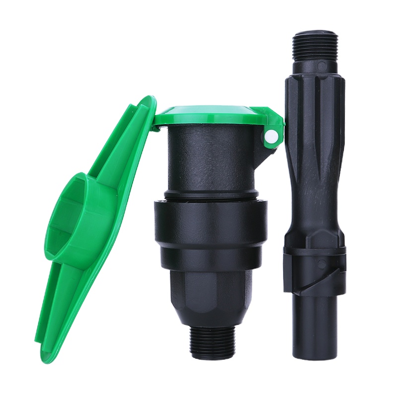 汉轩 快速取水阀园林小区绿化取水器地插物业公园草坪水管快接头钥匙杆取水杆阀 1寸三件套