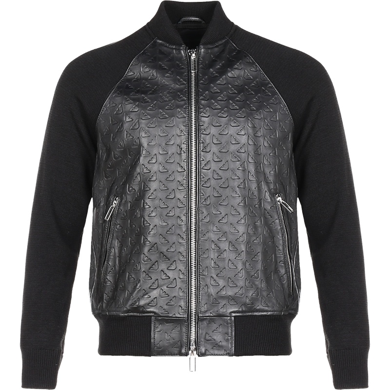 EMPORIO ARMANI 阿玛尼 男士 羊皮革/腈纶夹克外套 91B59P 91P59