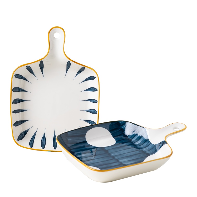 富昱景 碗碟套装家用网红日式餐具创意盘子饭碗汤面碗筷组合烤盘2个装