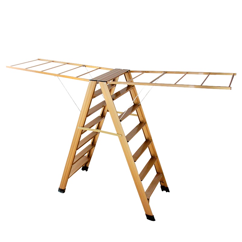 好太太(Hotata) GW-562B梯形晾衣架 多功能晒衣架 落地折叠家用梯七步梯