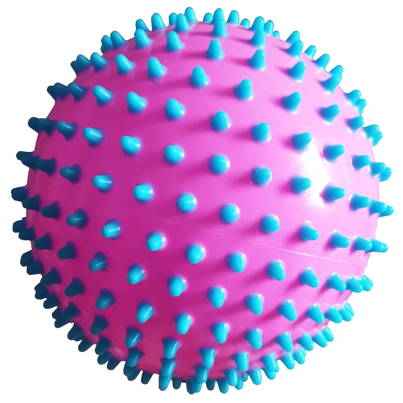 哈哈球儿童训练球套装 宝宝篮球足球手柄皮球幼儿园加厚拍拍球 亲子游戏玩具球 6寸炫彩按摩球