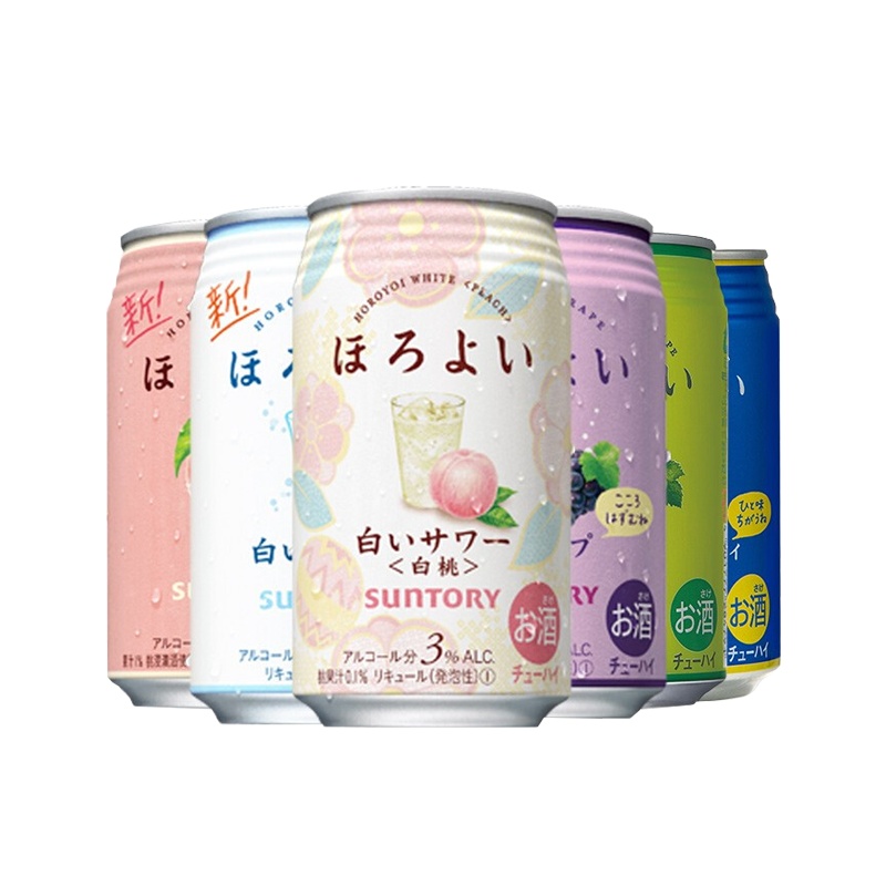 三得利 和乐怡(HOROYOI) 日本进口 预调酒 鸡尾酒 果酒 樱花礼盒 混合口味350ml