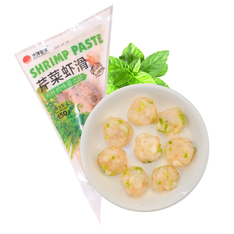 大洋世家 虾滑150g(芹菜味) 袋装 虾肉含量85%以上 火锅丸子 冷冻虾 海鲜水产 生鲜