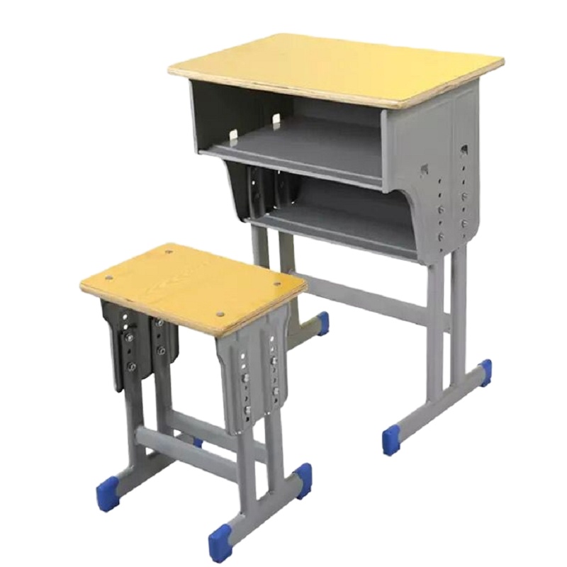 致恒华木单人双柱多层课桌ZHMM-X023(方凳)