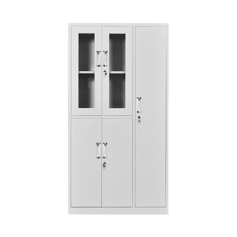 尔迈 文件柜铁皮柜办公柜钢制资料柜储物柜带锁钢制档案柜 玻璃更衣柜