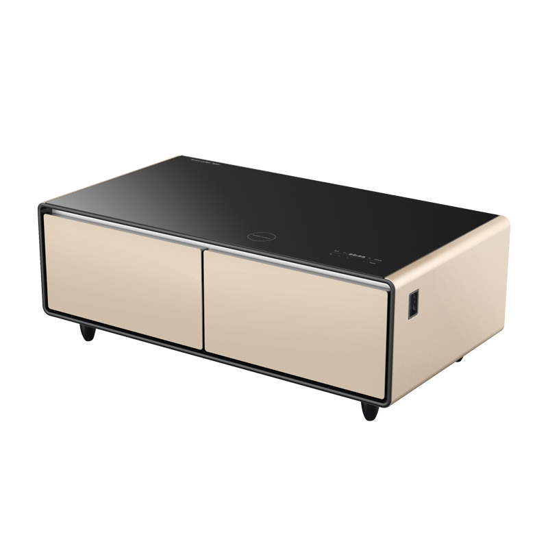 普利斯特(PRIMST)TB-135EDY01 厅吧(金色)冷藏保鲜 无线充电 蓝牙音箱 节能静音 带冰箱的茶几