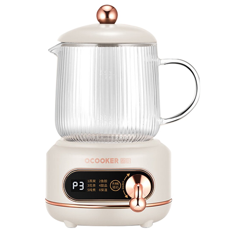 圈厨养生杯养生壶电炖杯办公室宿舍燕窝家用多功能迷你小型煮茶煮粥热牛奶宿舍神器电热水杯1人2人小米生态链CR-M01复古白