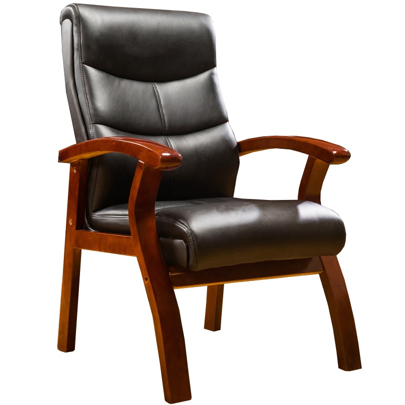 全简办公椅老板椅实木四角麻将椅会议椅黑色