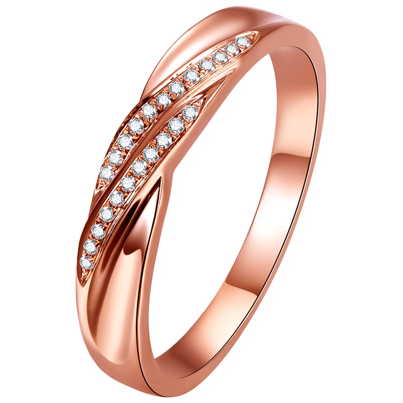 周六福玫瑰18K金情侣钻石男戒806A