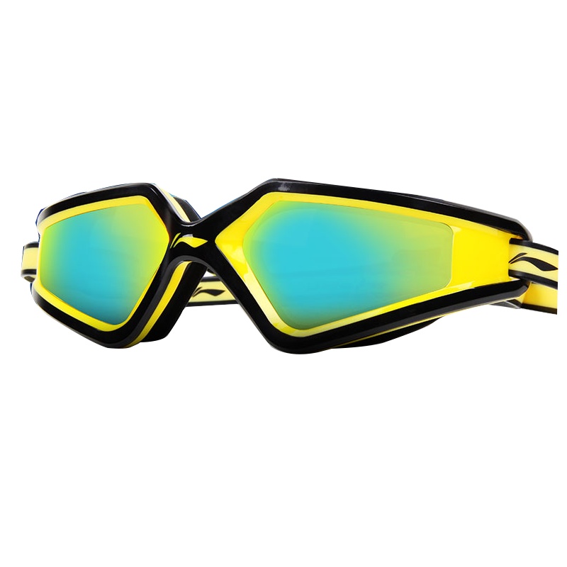 李宁泳镜高清防雾防水镀膜时尚电镀大框成人平光护目泳镜男女游泳眼镜 LSJM567