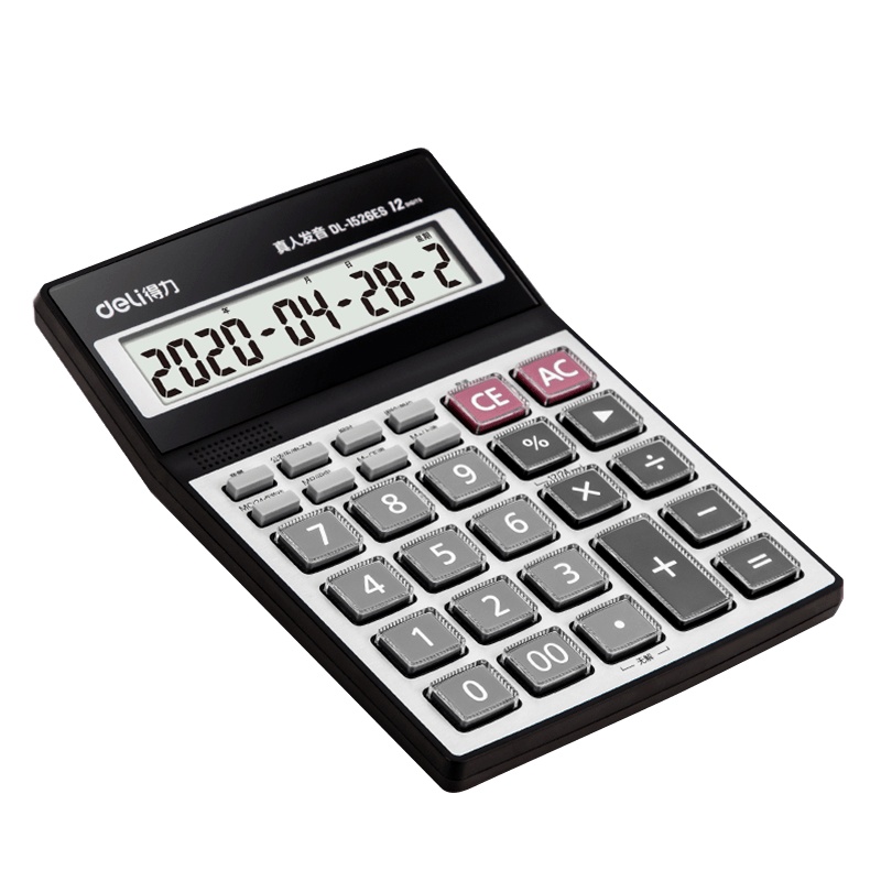 得力(deli) 1654 双电源宽屏办公桌面计算器 财务计算机 办公文具用品