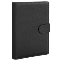 得力 3151 商务活页笔记本子文具 工作记事本皮面本办公用品 25K100张 黑色