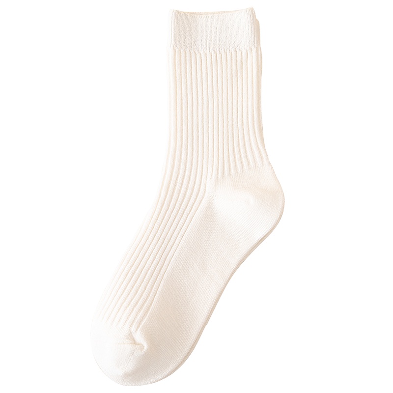 苏宁极物女士纯棉双针秋冬堆堆四季保暖中筒袜