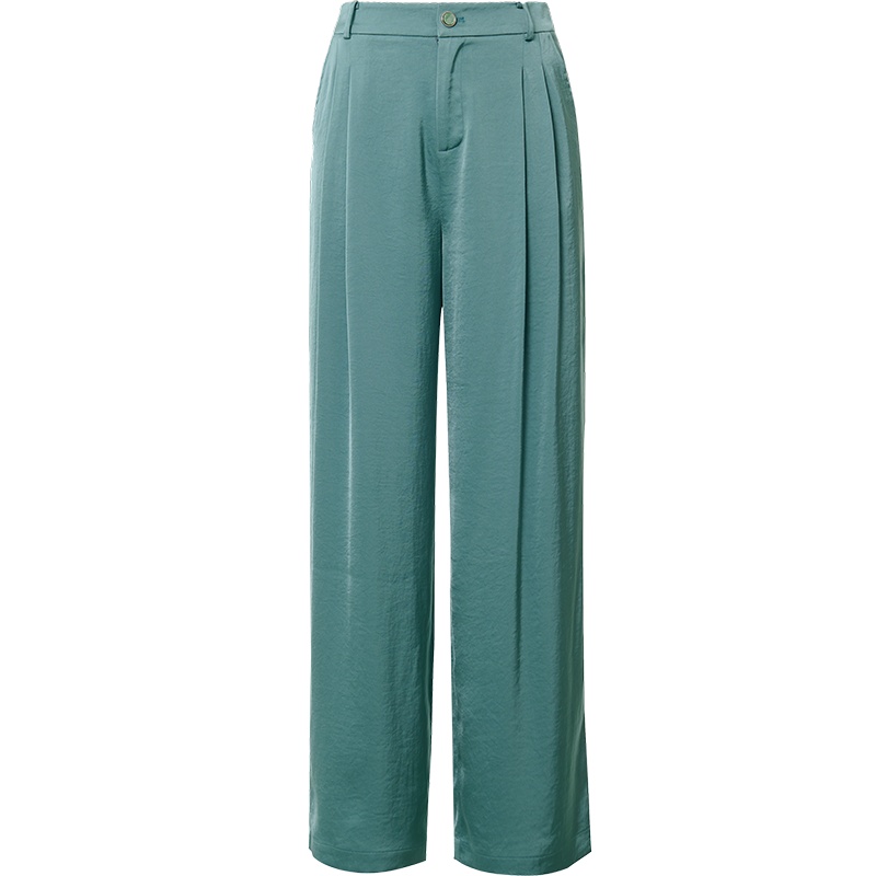 欧昵雪夏季冰丝阔腿裤高腰显瘦直筒长裤垂感宽松休闲裤女