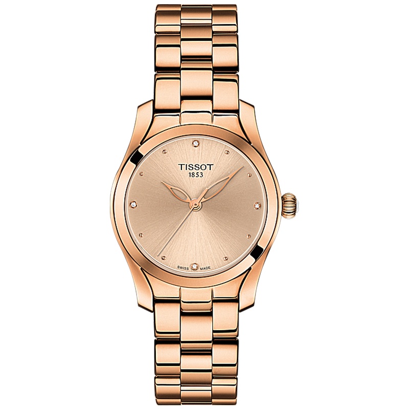 [送礼优选]天梭(TISSOT)瑞士手表 钻石刻度镂空指针 海浪系列钢带女士石英表T112.210.33.456.00