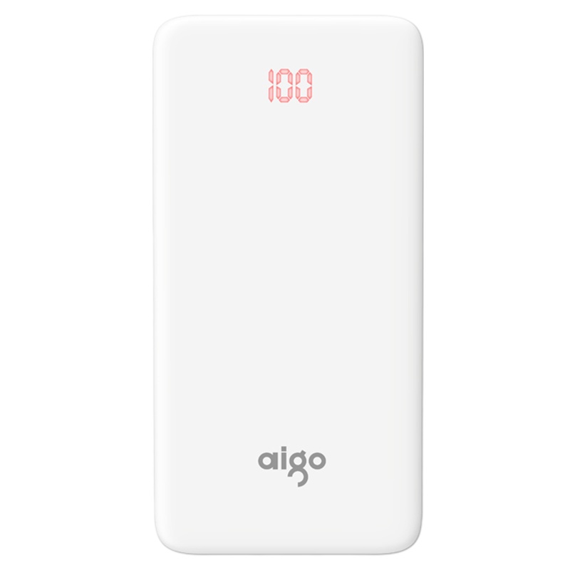 爱国者(aigo)充电宝N200便携移动电源20000毫安大容量USB-C接口双向快充苹果/安卓双输入白色(单位:个)