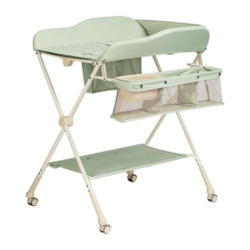 babycare多功能可折叠尿布台新生儿婴儿护理台可移动婴儿床收纳架温特绿