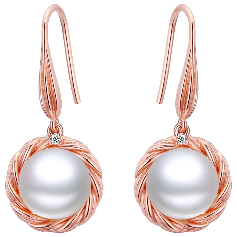 佰色传情纯银高级感耳环女气质网红淡水珍珠耳坠新款潮耳钉