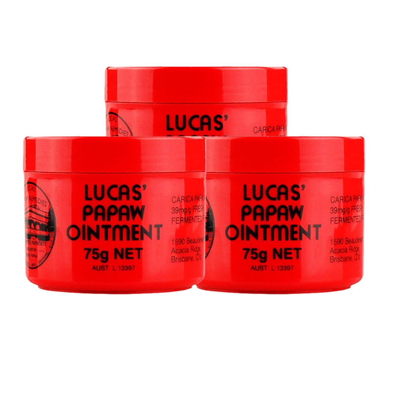 3件装丨Lucas Papaw卢卡斯木瓜滋润保湿万用膏护手霜75g男女通用润体霜各种肤质澳洲
