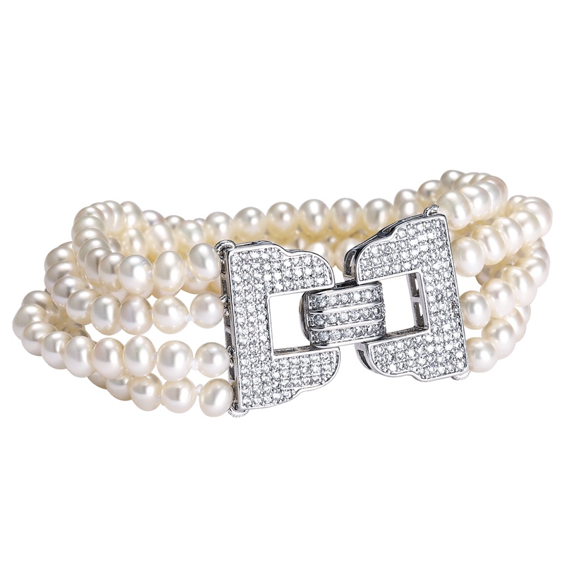 佰色传情天然淡水小珍珠手链多层豪华珍珠手排时尚气质名媛女友