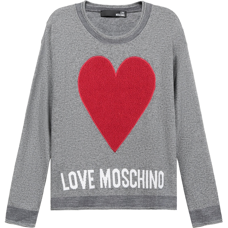 LOVE MOSCHINO 爱莫斯奇诺 女士 聚酯胺纤维/粘胶纤维/羊毛圆领长袖针织衫 WSG23 11 X0683