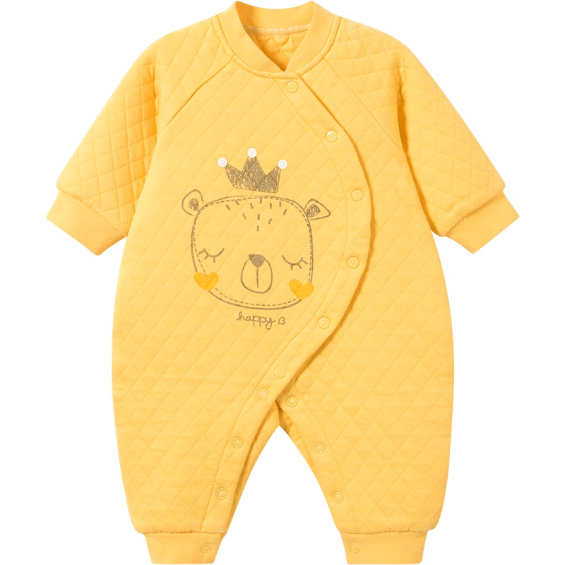 哈贝比（happyB）婴儿连体衣春秋外出潮宝宝新生儿纯棉爬服婴儿衣服