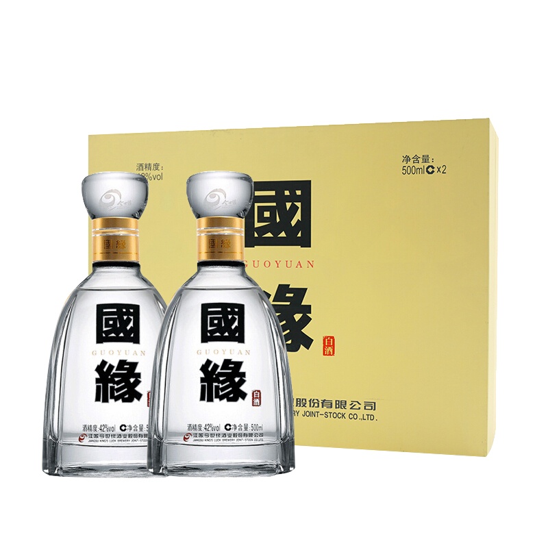 今世缘 国缘四开 42度 500ml*2瓶 幽雅醇厚型 礼盒装 白酒