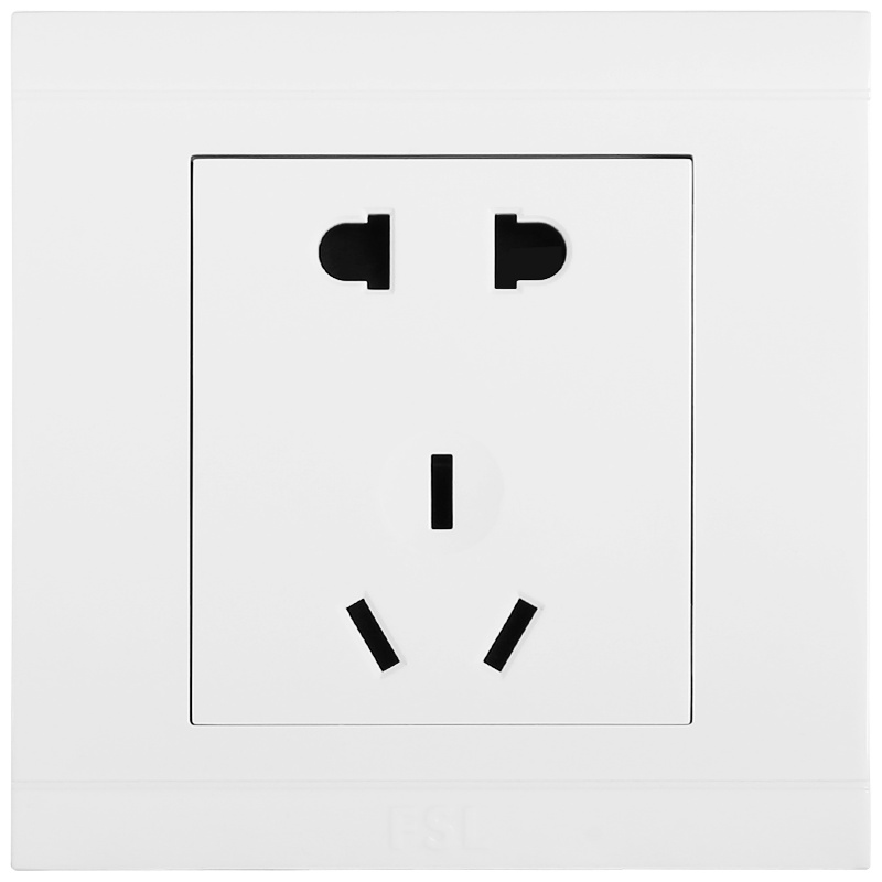 FSL 佛山照明开关插座家用86型5五孔USB二三插一开带16a墙壁空调电脑电话插座