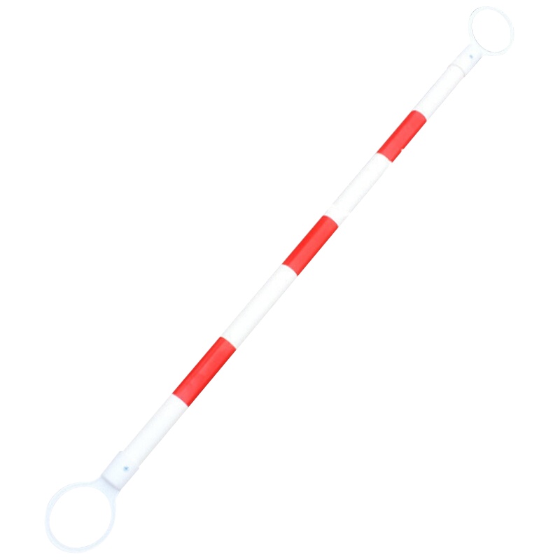 海斯迪克 HKLZ-1 橡胶路锥固定2米杆雪糕筒警示塑料路障连接杆 pvc红白伸缩连接杆