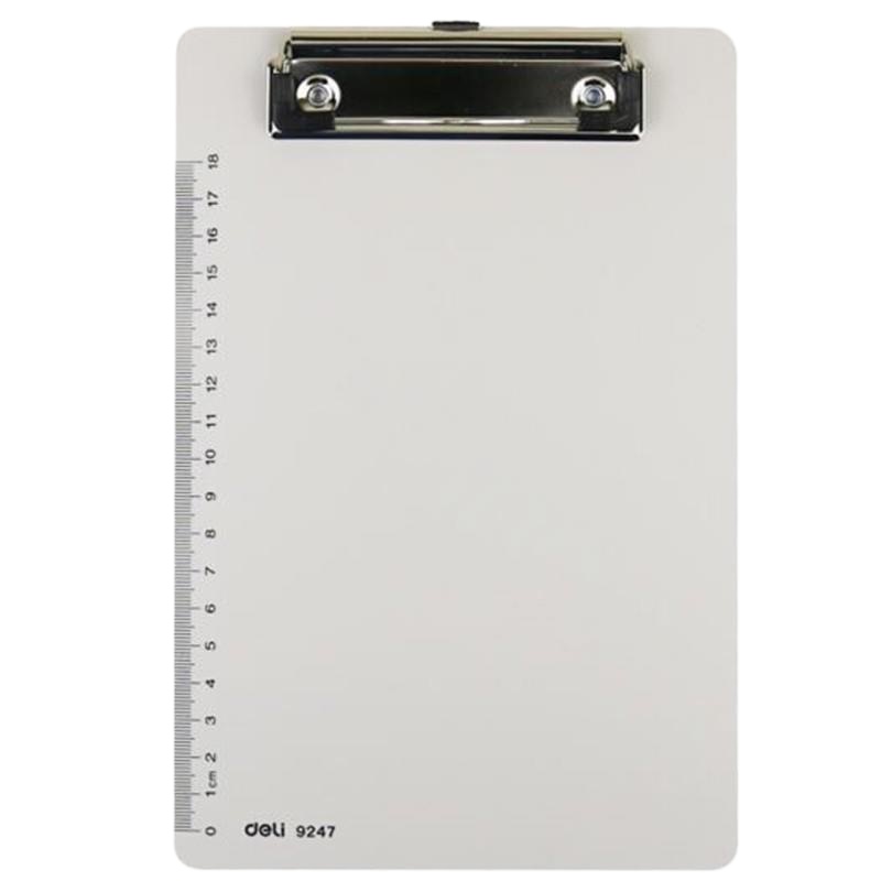 得力 Deli 9247 得力双色PP板夹A5(正面白色,平夹) 1个