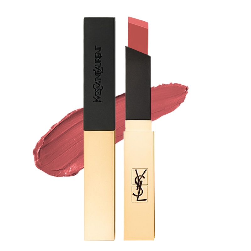 圣罗兰YSL小黑条口红礼盒套装 裸感哑光唇膏305#赤裸脏橘色(半哑光 持久显色)生日礼物