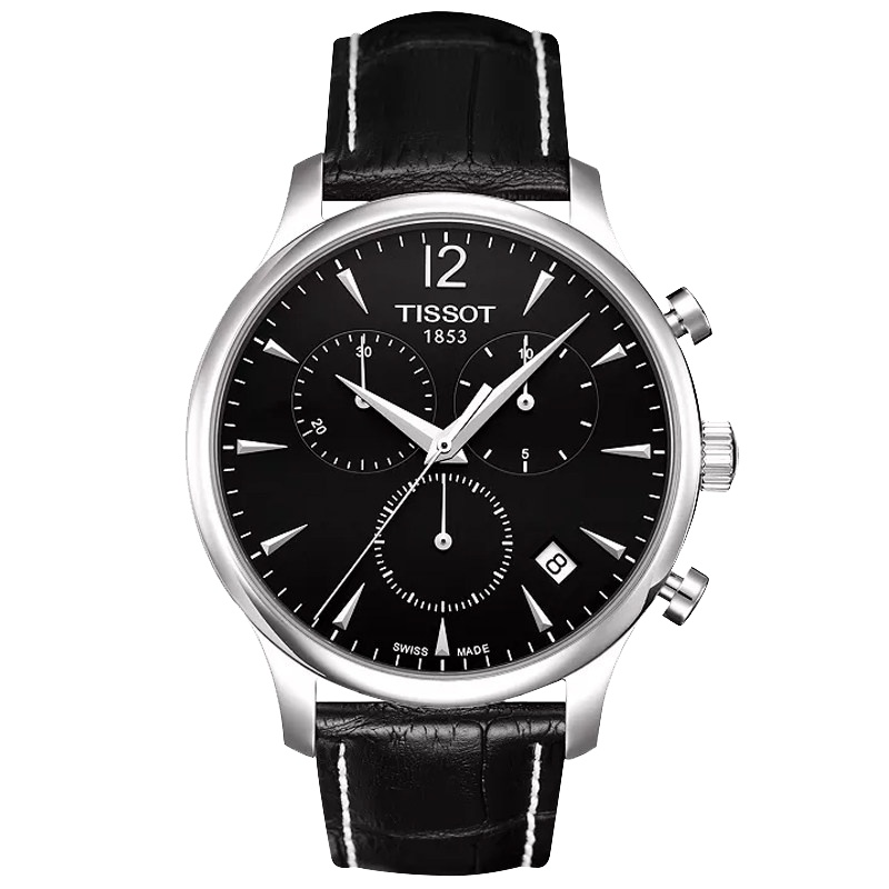 天梭(TISSOT)手表瑞士品牌天梭男表俊雅系列时尚商务真皮男表 男士手表石英表 男T063.617.16.057.00