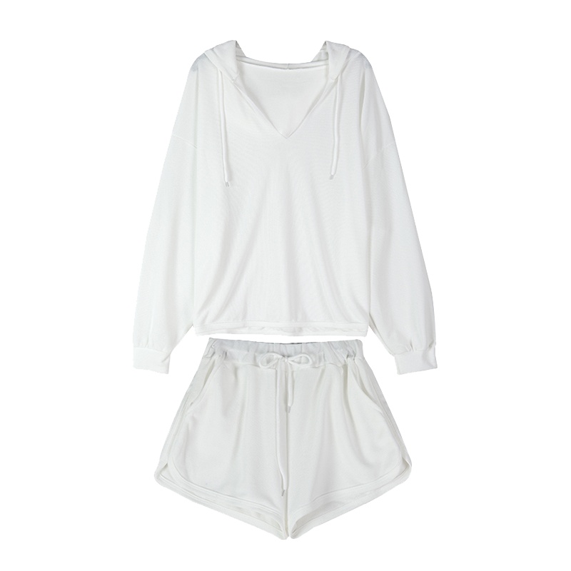 如熙薄款女装时尚套装长袖上衣短裤两件套秋装套装