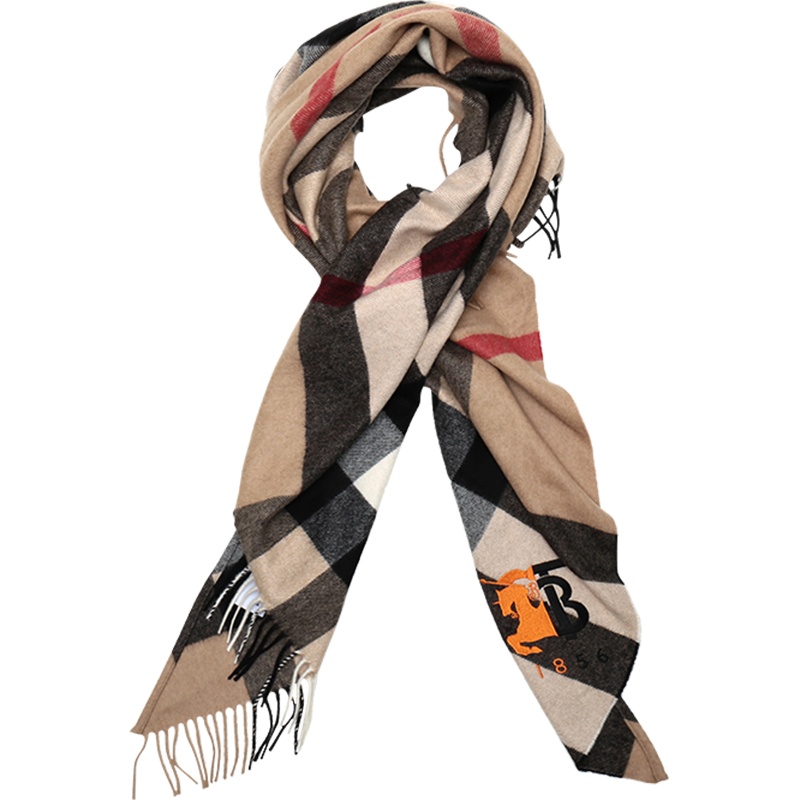 BURBERRY 博柏利 男女通用山羊绒三角形班丹纳围巾 80257461