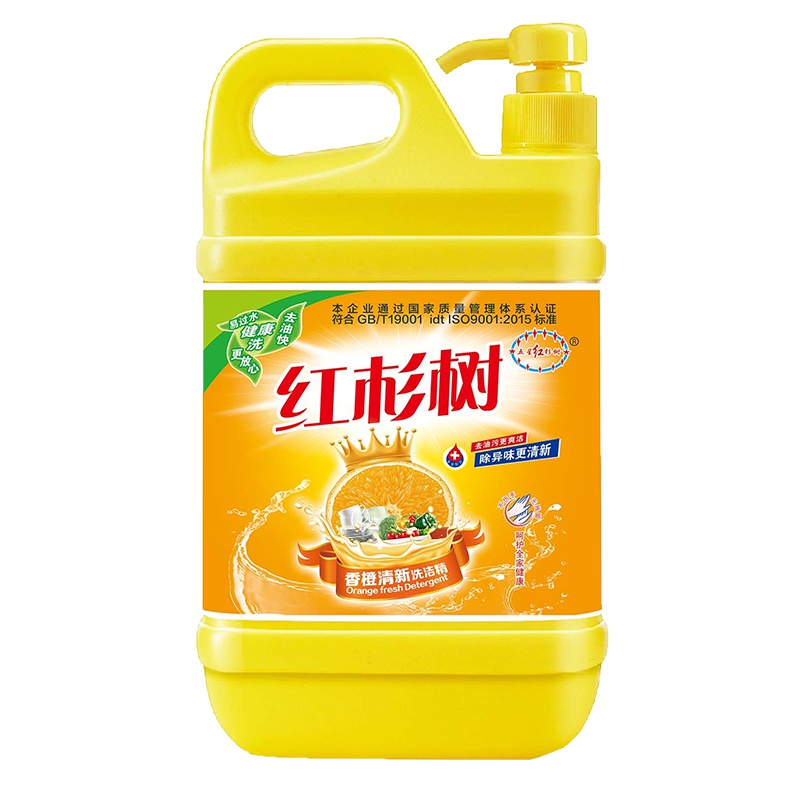 红杉树 1.13kg*2桶 香橙味超效浓缩洗洁精黄色大瓶装 新配方洗洁精易冲洗不残留去污去油