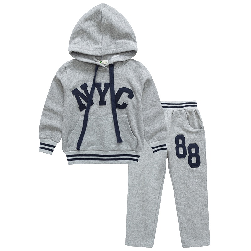 英国I.K童装 中小童胸口贴布连帽运动套装 90CM-130CM