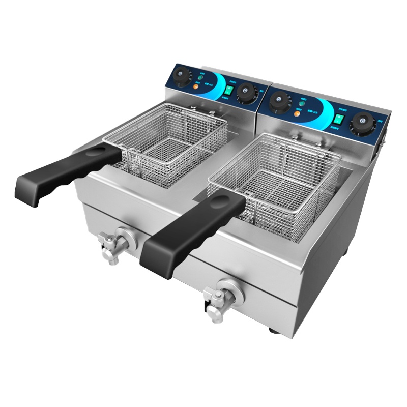 东贝电炸炉商用炸土豆片锅EF-131V-2电炸锅单缸双缸炸串炸薯条油条机油炸机