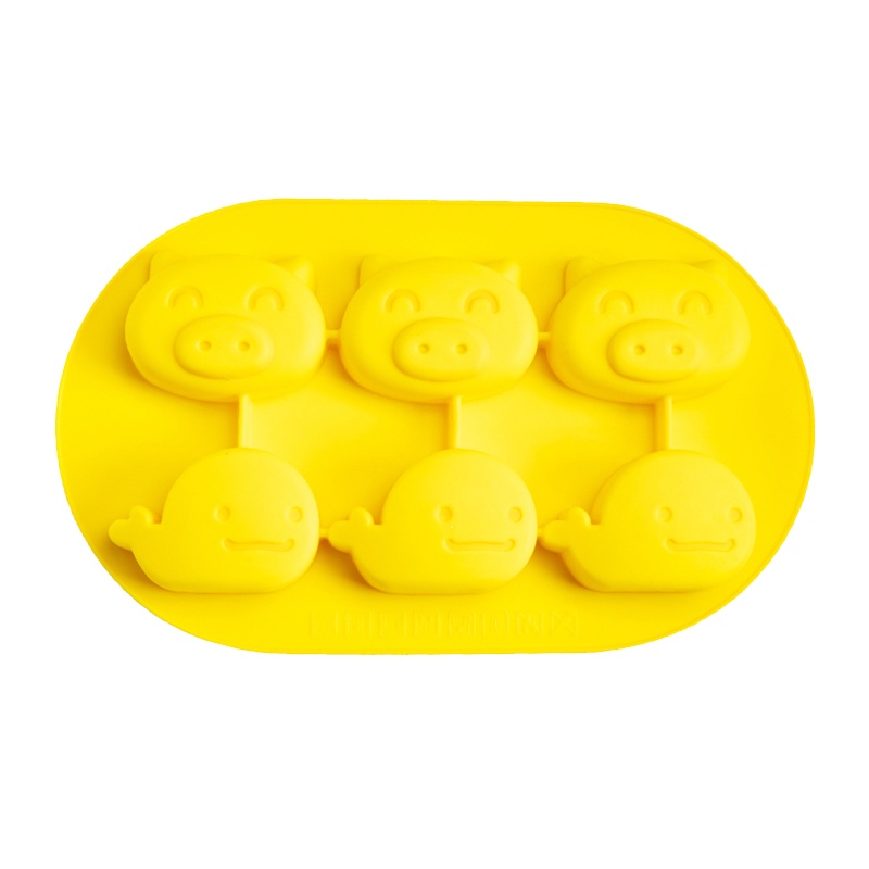 百乐思宝宝辅食蒸糕模具可蒸卡通米糕发糕蛋糕婴儿童硅胶烘焙工具六联猪鲸蛋糕模具
