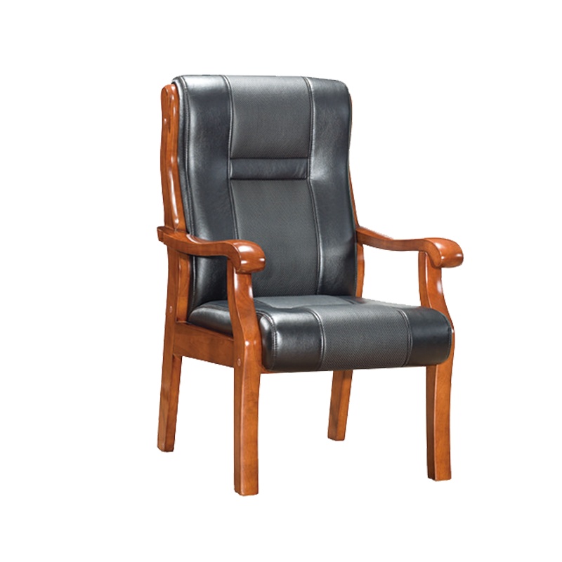 优百丽 SH-253 橡胶木椅 办公家具 办公椅 皮艺老板椅 实木四脚椅 电脑椅会议椅 皮料色彩可定制