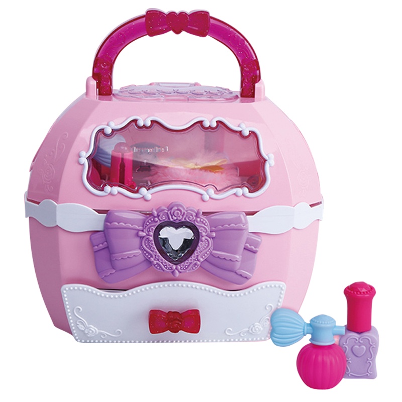 安丽莉 化妆物语66018A女孩公主化妆盒手提音乐盒化妆品玩具套装化妆包包
