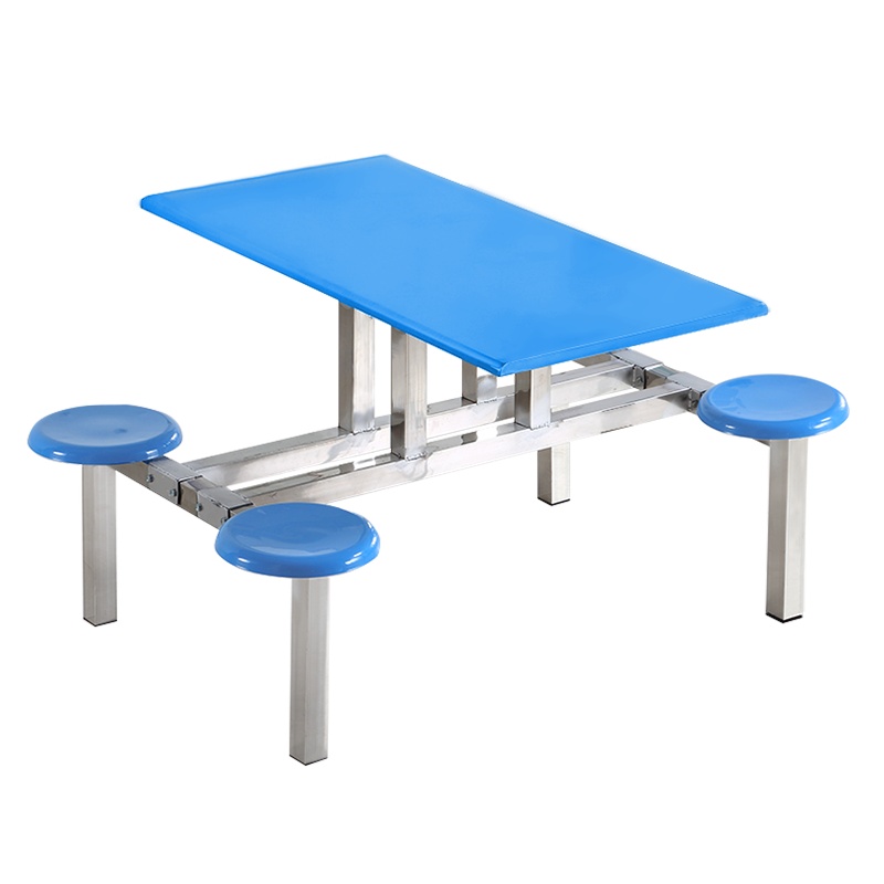 [红心家居]员工餐桌椅连体快餐桌椅饭堂餐桌食堂餐桌椅