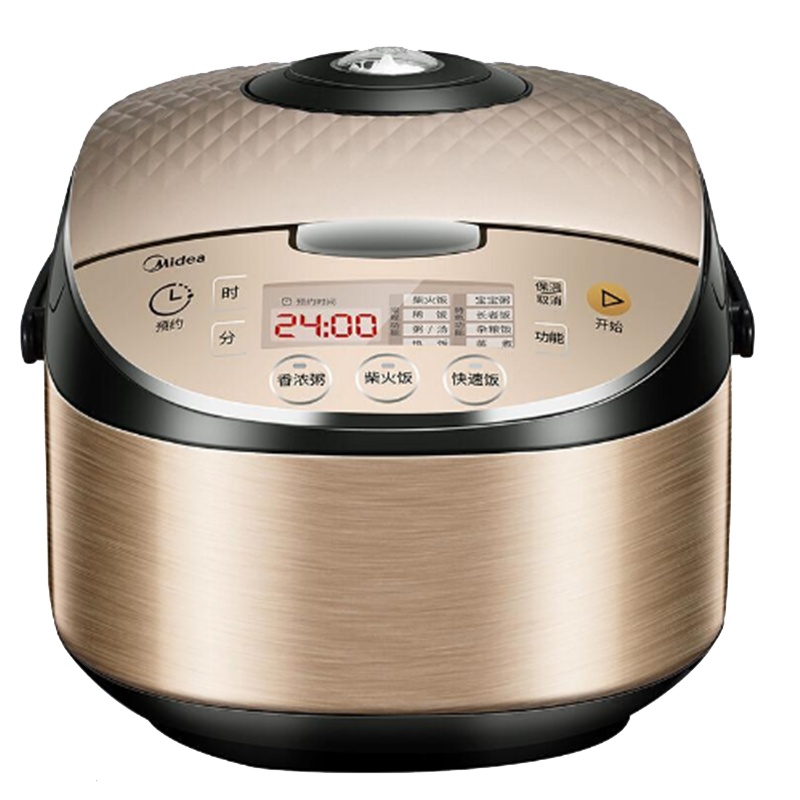 美的(Midea) 电饭煲 MB-FB40V1 卡其色 柴火饭快速饭 智能加热24h预约 可拆卸上盖