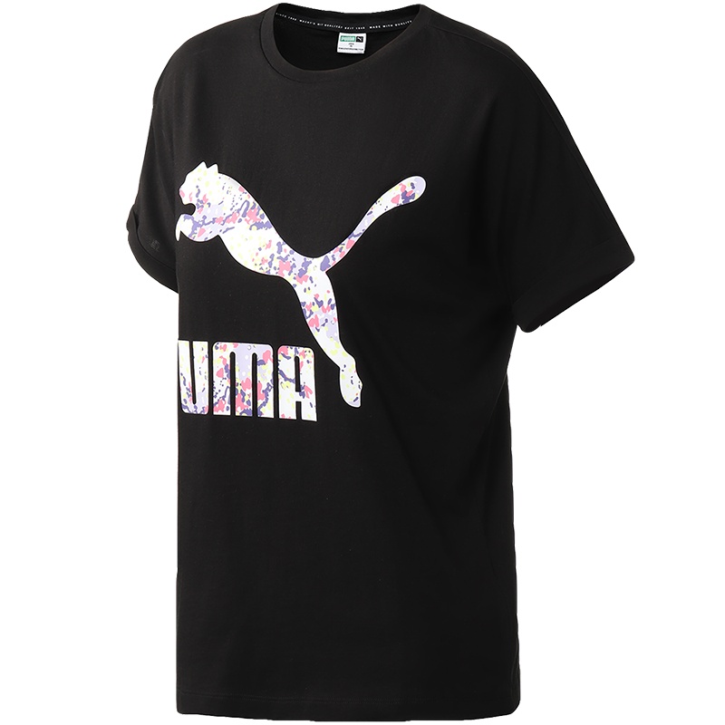 PUMA彪马女装运动服经典logo款运动服休闲跑步短袖T恤598260