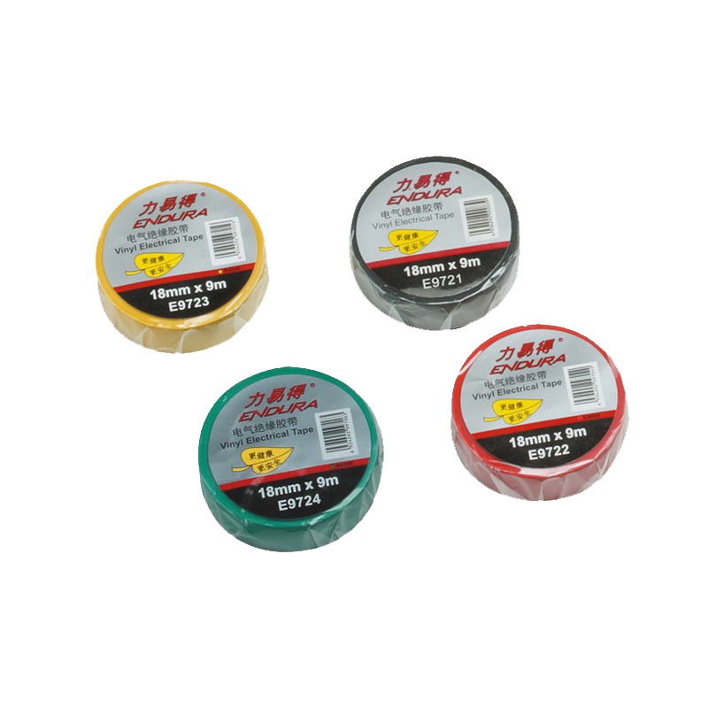 力易得(ENDURA)电气绝缘胶带 电工胶布 18mm*9m 绿色 E9724 (五卷)