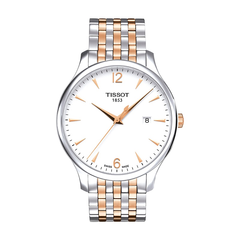 天梭(TISSOT)瑞士手表 简约大气绅士儒雅日期显示 俊雅系列钢带男士石英表T063.610.22.037.01 礼物