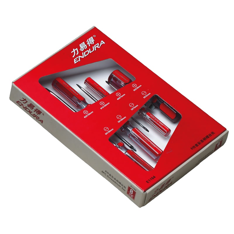 力易得(ENDURA)8件套Cr-V彩条柄螺丝批 磁性螺丝刀 起子改锥 8PCS