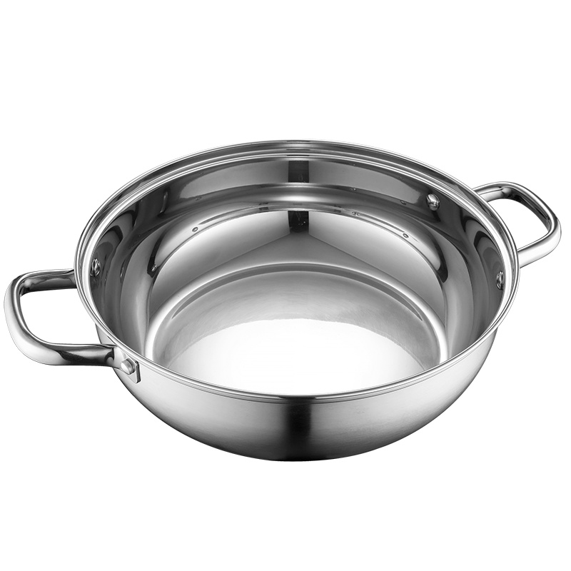 爱仕达(ASD) 锅具火锅 FS30A6WG 304不锈钢清汤火锅30cm 大容量 家用火锅 速热锅底 隔热手柄