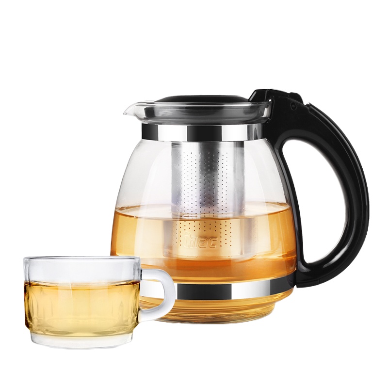 WQSC紫丁香 耐热玻璃茶壶 过滤加厚玻璃泡茶器花茶水壶茶具套装泡茶壶 壶1.5L+清心杯*2(S91+2个BB291)