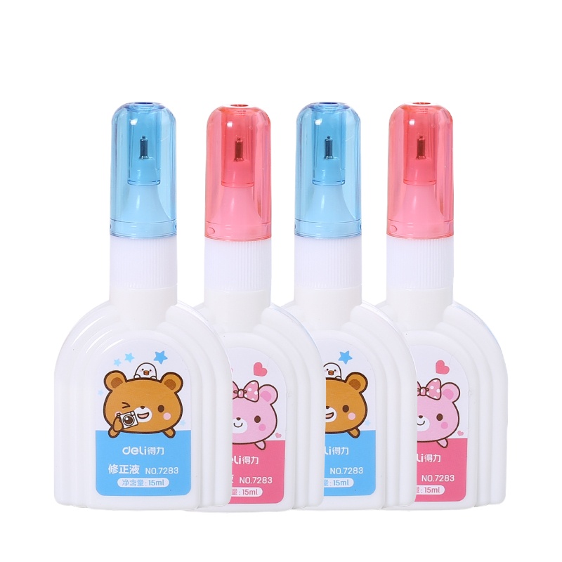 得力(deli)7283 环保修正液 涂改液修改液 15ml/瓶 颜色随机4瓶装